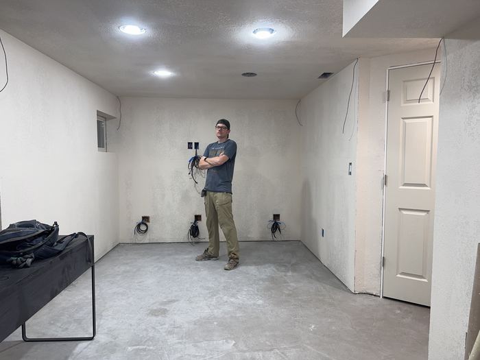 Basement drywall, mud and texture work