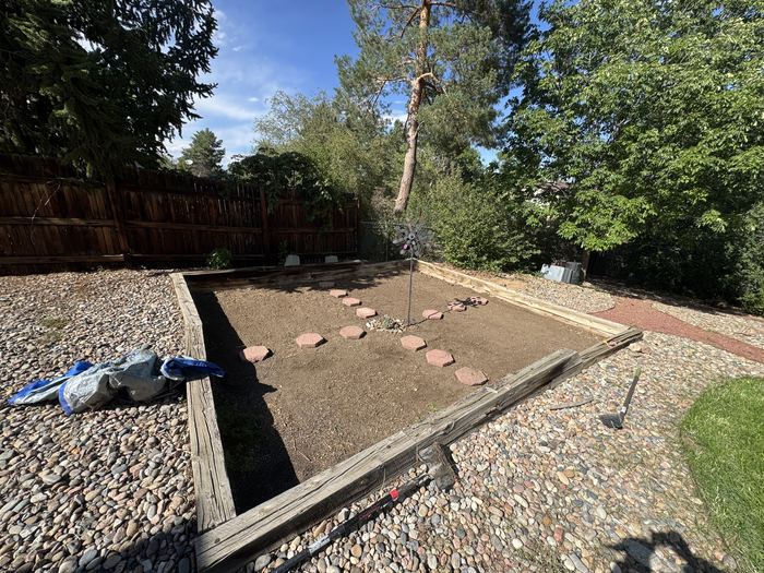 Garden bed cleared of weeds, ready for replanting